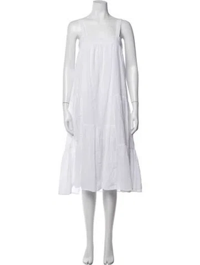Pre-owned Jenni Kayne Square Neckline Long Dress In White