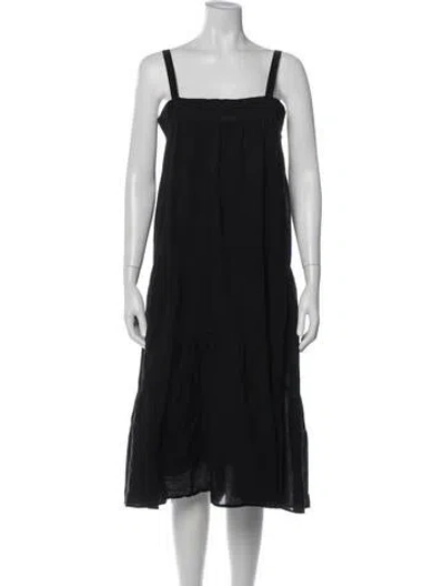 Pre-owned Jenni Kayne Square Neckline Midi Length Dress In Blue