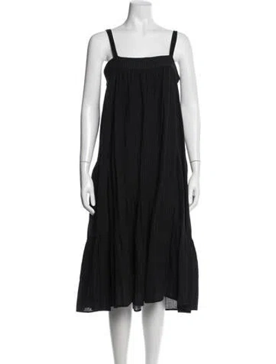 Pre-owned Jenni Kayne Square Neckline Midi Length Dress In Blue
