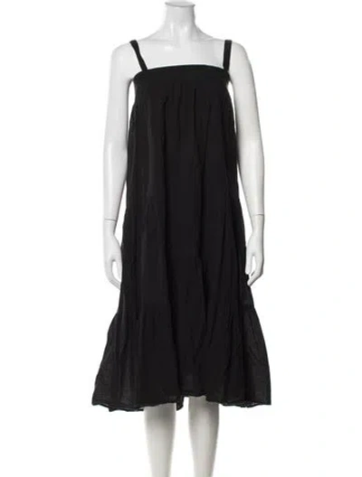 Pre-owned Jenni Kayne Square Neckline Midi Length Dress In Blue