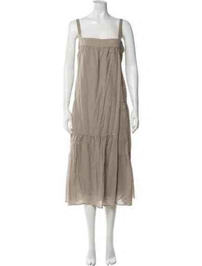 Pre-owned Jenni Kayne Square Neckline Midi Length Dress In Green