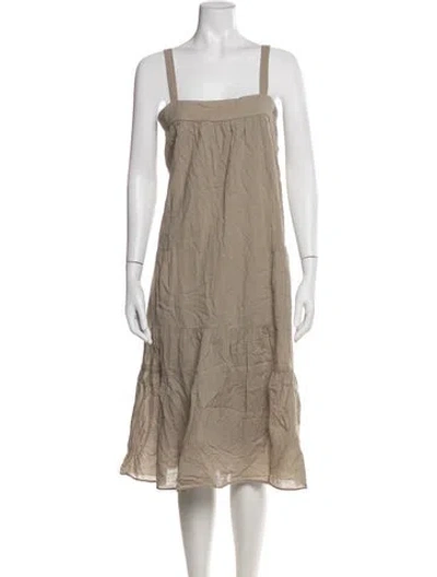 Pre-owned Jenni Kayne Square Neckline Midi Length Dress In Neutral