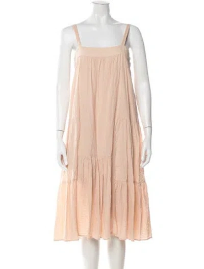 Pre-owned Jenni Kayne Square Neckline Midi Length Dress In Pink