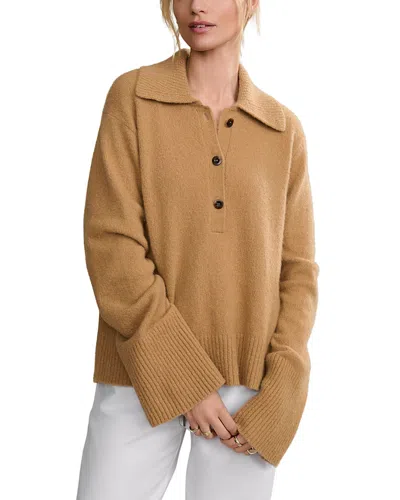 Jenni Kayne Stevie Cashmere Blend Polo Sweater In Brown