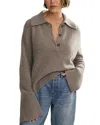 Jenni Kayne Stevie Cashmere Blend Polo Sweater In Pewter