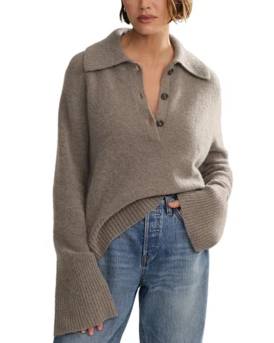 Jenni Kayne Stevie Cashmere Blend Polo Sweater In Pewter