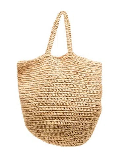 Pre-owned Jenni Kayne Straw Bucket Bag In Neutrals
