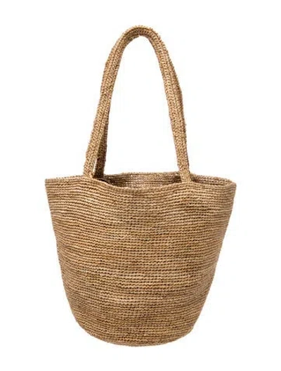 Pre-owned Jenni Kayne Straw Shoulder Bag In Neutrals
