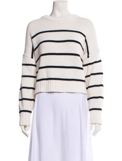 Pre-owned Jenni Kayne Striped Bateau Neckline Sweater In Neutral