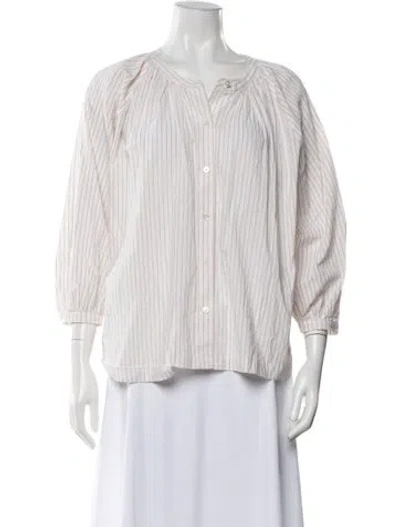 Pre-owned Jenni Kayne Striped Crew Neck Blouse In Multi