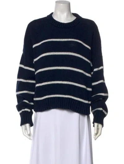 Pre-owned Jenni Kayne Striped Crew Neck Sweater In Blue