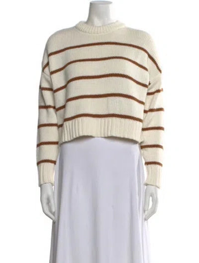 Pre-owned Jenni Kayne Striped Crew Neck Sweater In Brown