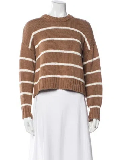 Pre-owned Jenni Kayne Striped Crew Neck Sweater In Brown