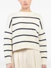 Jenni Kayne Striped Crew-neck Sweater In White