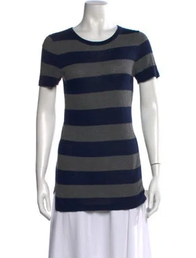 Pre-owned Jenni Kayne Striped Crew Neck T-shirt In Blue