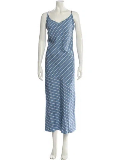Pre-owned Jenni Kayne Striped Long Dress In Blue