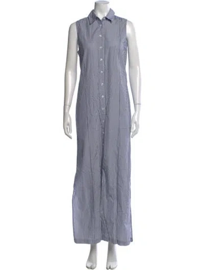 Pre-owned Jenni Kayne Striped Long Dress In Blue