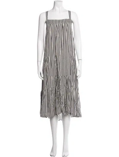 Pre-owned Jenni Kayne Striped Long Dress In Blue/neutrals