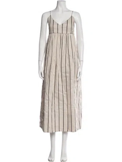 Pre-owned Jenni Kayne Striped Long Dress In Neutral