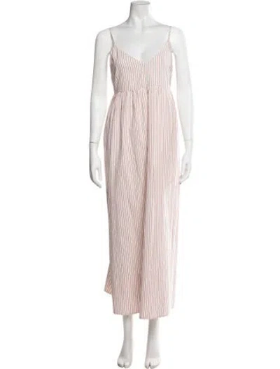 Pre-owned Jenni Kayne Striped Long Dress In Neutrals