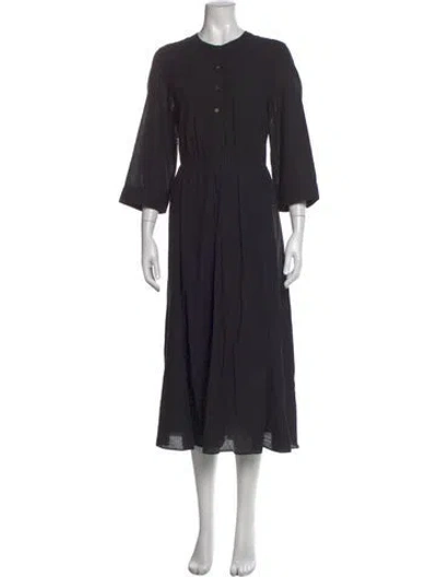 Pre-owned Jenni Kayne Striped Midi Length Dress In Black