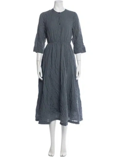 Pre-owned Jenni Kayne Striped Midi Length Dress In Blue