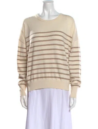 Pre-owned Jenni Kayne Striped Scoop Neck Sweater In Neutral