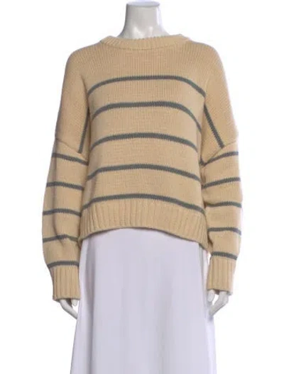 Pre-owned Jenni Kayne Striped Scoop Neck Sweater In Neutral
