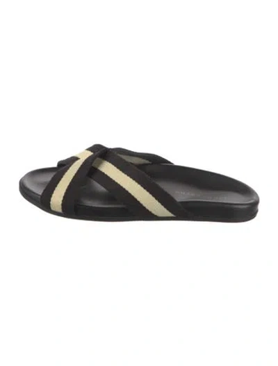 Pre-owned Jenni Kayne Striped Slides In Black