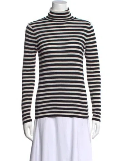 Pre-owned Jenni Kayne Striped Turtleneck Sweater In Multi