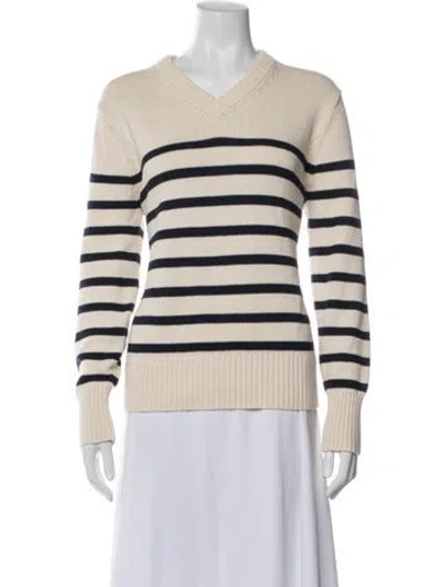 Pre-owned Jenni Kayne Striped V-neck Sweater In Multi