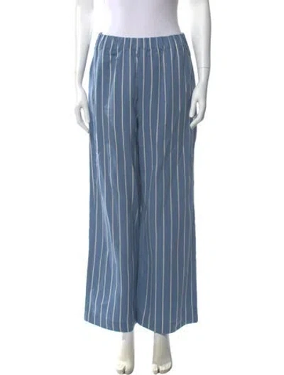Pre-owned Jenni Kayne Striped Wide Leg Pants In Blue