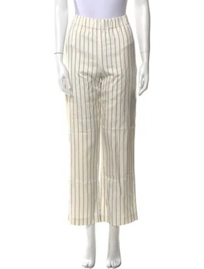 Pre-owned Jenni Kayne Striped Wide Leg Pants In Brown