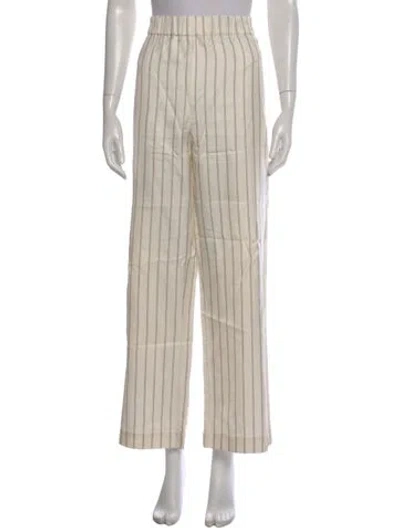 Pre-owned Jenni Kayne Striped Wide Leg Pants In Brown