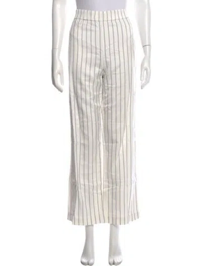 Pre-owned Jenni Kayne Striped Wide Leg Pants In White