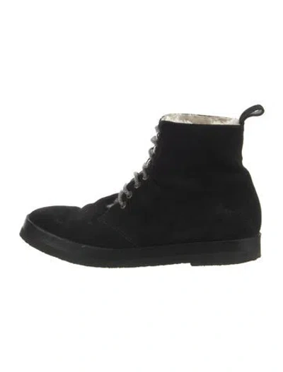 Pre-owned Jenni Kayne Suede Combat Boots In Black