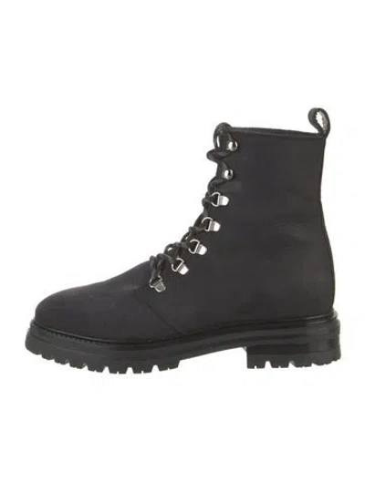 Pre-owned Jenni Kayne Suede Combat Boots In Black