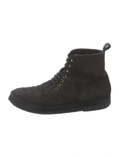Pre-owned Jenni Kayne Suede Combat Boots In Black