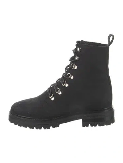 Pre-owned Jenni Kayne Suede Combat Boots In Black