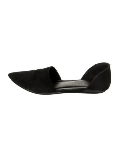 Pre-owned Jenni Kayne Suede D'orsay Flats In Black