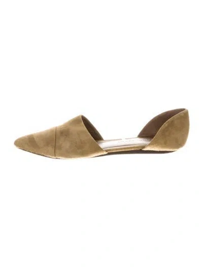 Pre-owned Jenni Kayne Suede D'orsay Flats In Green