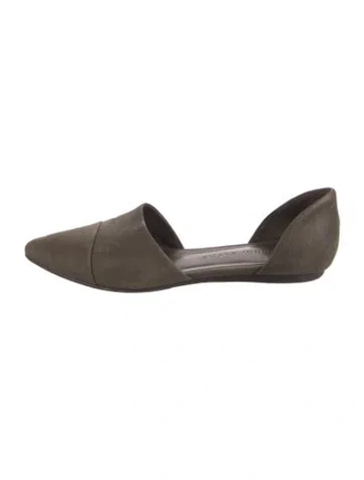 Pre-owned Jenni Kayne Suede D'orsay Flats In Green