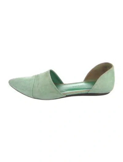 Pre-owned Jenni Kayne Suede D'orsay Flats In Green