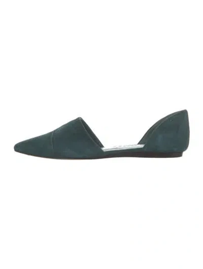 Pre-owned Jenni Kayne Suede D'orsay Flats In Green