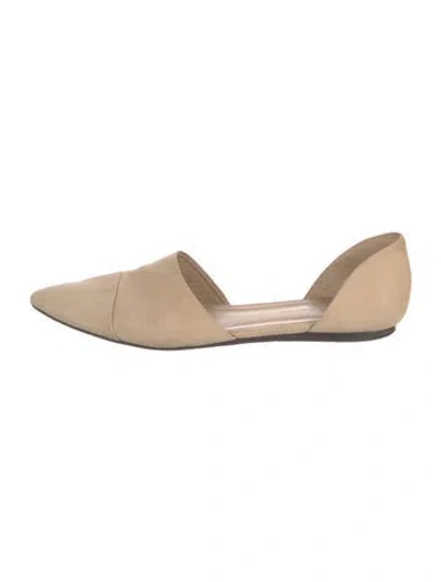 Pre-owned Jenni Kayne Suede D'orsay Flats In Neutral