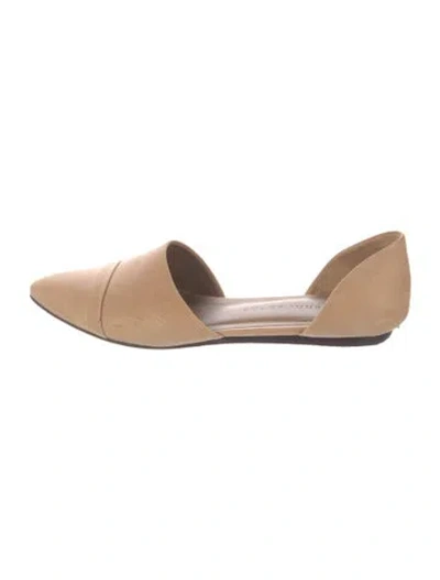 Pre-owned Jenni Kayne Suede D'orsay Flats In Neutral