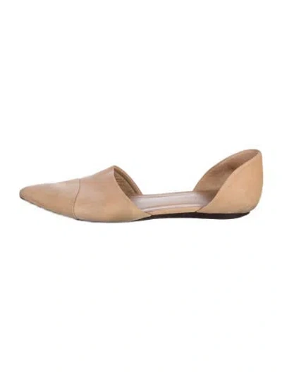 Pre-owned Jenni Kayne Suede D'orsay Flats In Neutral