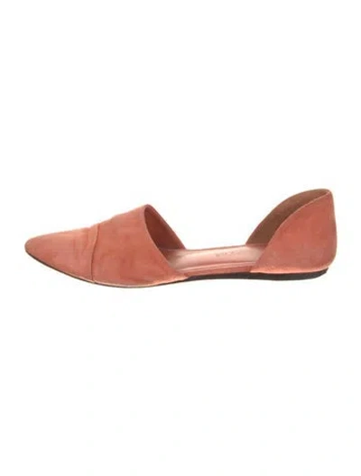 Pre-owned Jenni Kayne Suede D'orsay Flats In Orange