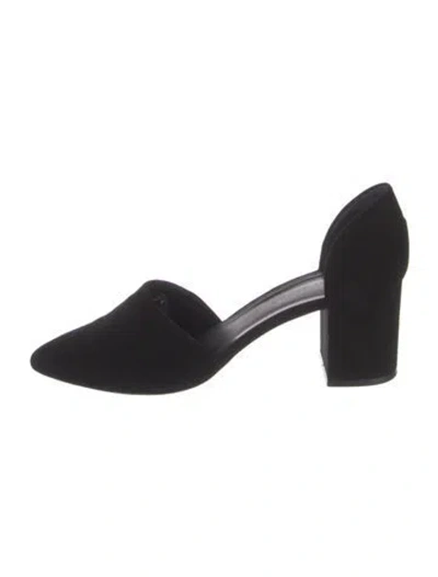 Pre-owned Jenni Kayne Suede D'orsay Pumps In Black