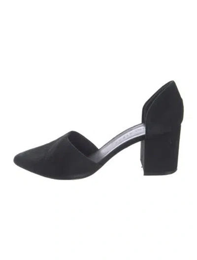 Pre-owned Jenni Kayne Suede D'orsay Pumps In Black